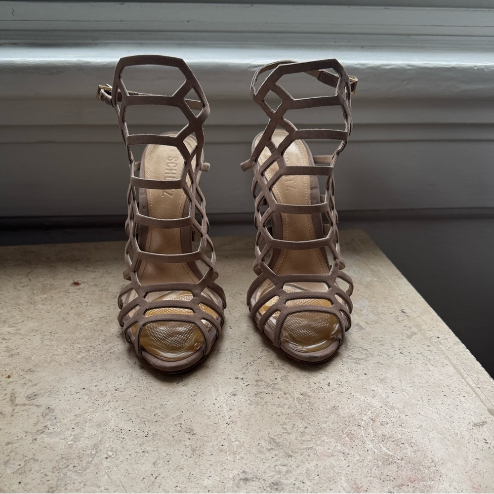 SCHULTZ Women's Cage Heels in Tan